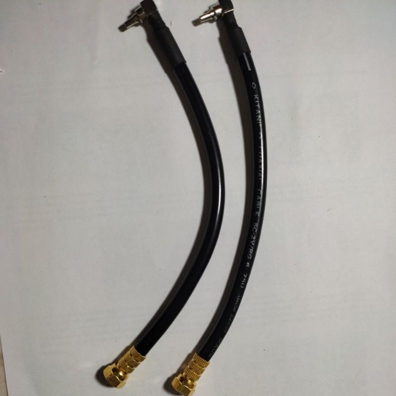 Pigtail RG6 konektor tebal kuning emas to CRC9 pas untuk modem E3372 dan sejenisnya