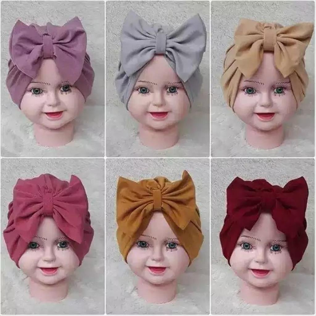 MJS 392 A - Turban Bayi Pita Kupu Polos Usia 0-3 Tahun Ciput Baby Topi Anak Perempuan Lucu Unik Imut Kekinian