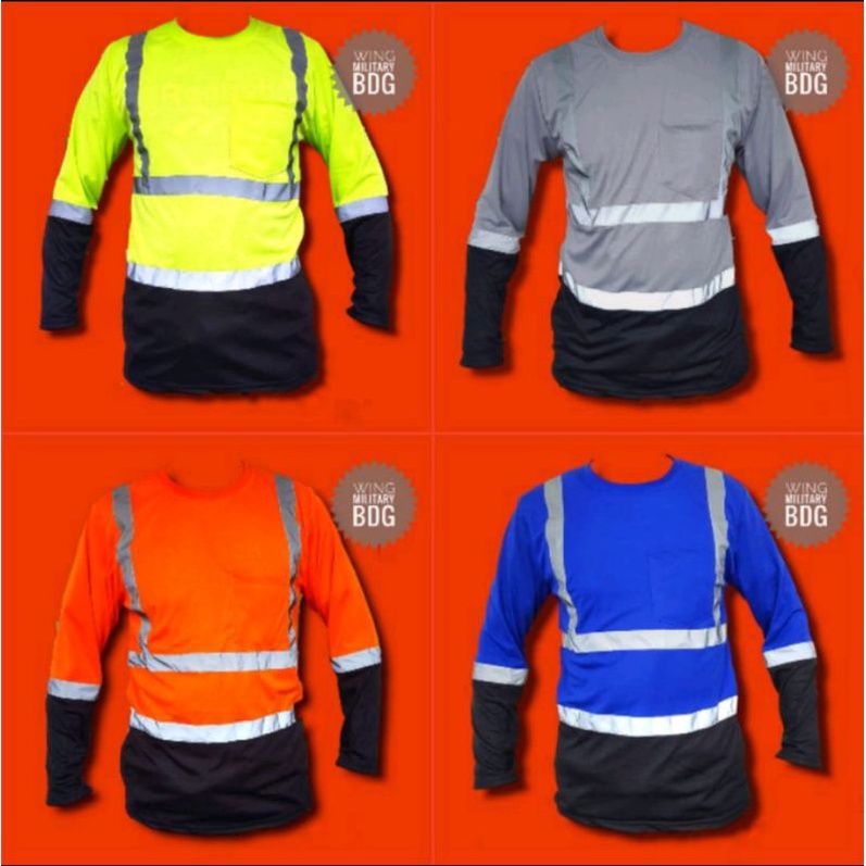 Kaos safety proyek kombinasi scotlight cotton