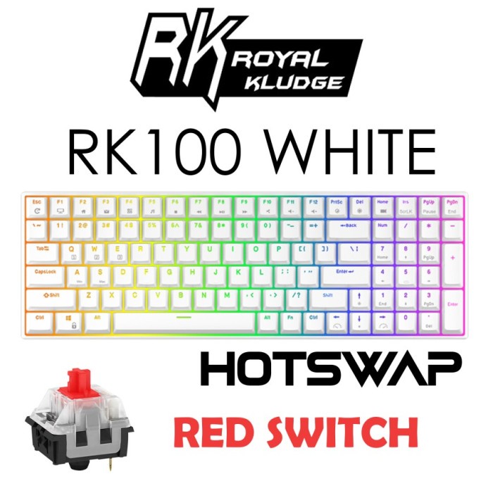 ROYAL KLUDGE RK100 / RK860 RGB MECHANICAL KEYBOARD HOTSWAP WIRELESS