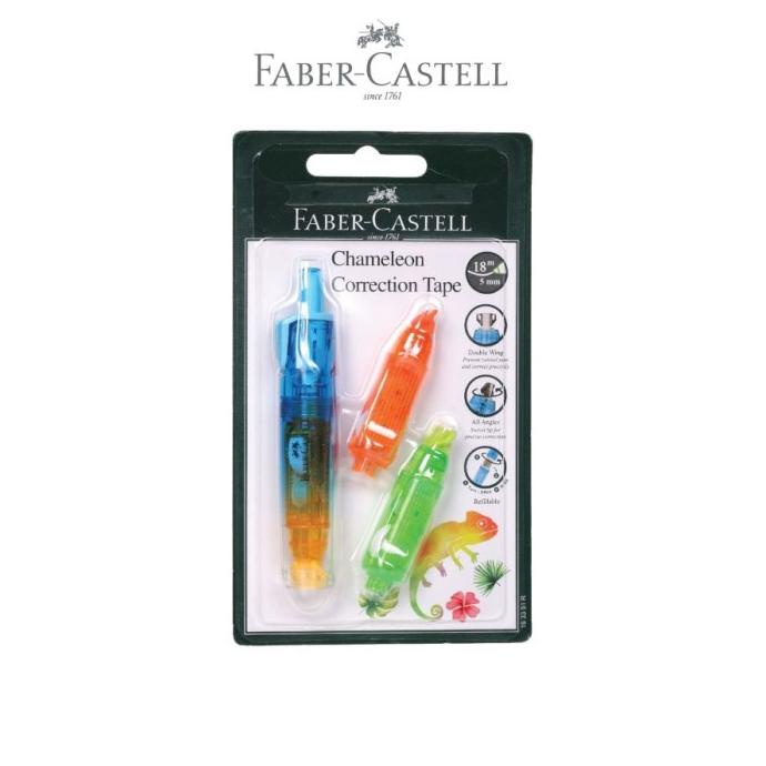 

Faber Castell Chameleon Correction Tape + 2 Refill Bar "BLUE" /Tip-Ex MURAH