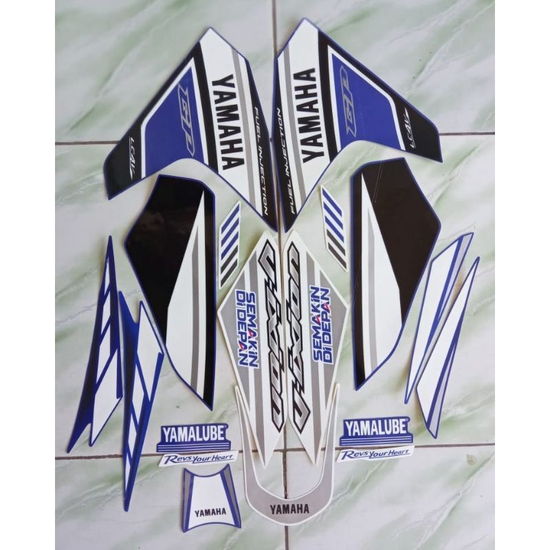 Striping List Yamaha New Vixion Lightning NVL GP 2014 Biru Putih Stiker Body Motor