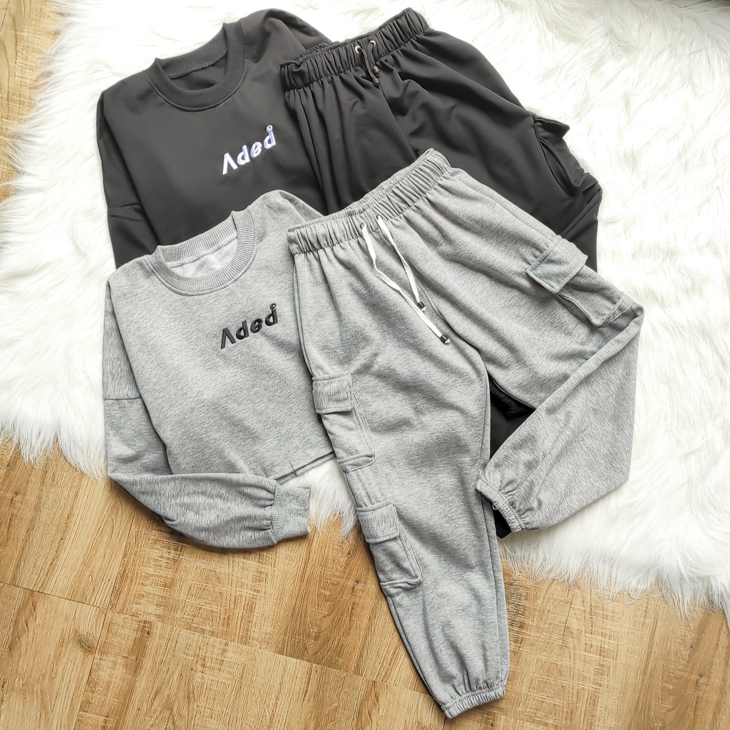 Sweatshirt Jogger &amp; sweater Sporty Adea Pria Dan Wanita Terbaru - Setelan Unisex