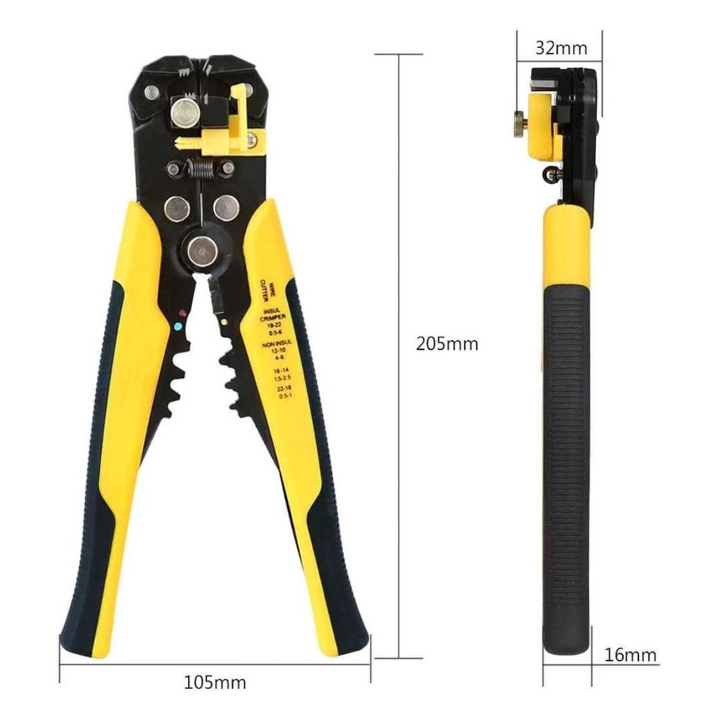 TANG POTONG KABEL MULTIFUNGSI AUTOMATIC WIRE SRTIPPER CRIMPER CUTTER PLIERS