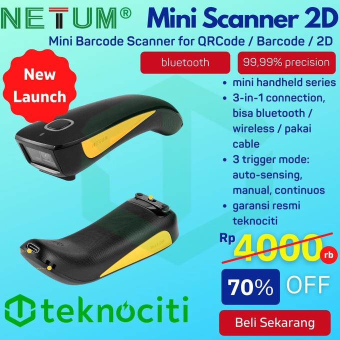 NETUM Mini Wireless Bluetooth QRCode / Barcode Scanner/ 2D e-Faktur