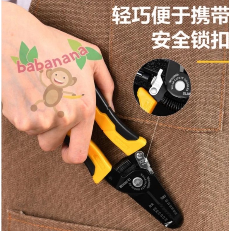 Deli DL383028 tang pengupas kabel cable stripper potong cutting