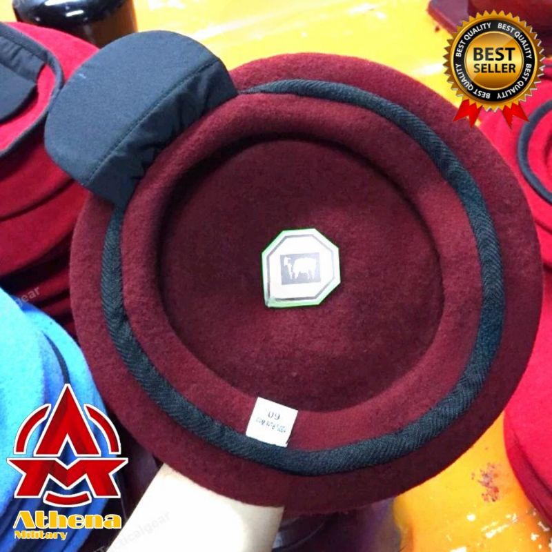 Baret Densus 88 | Baret kopaska camel super wool | Baret merah marun Densus 88 camel super wol