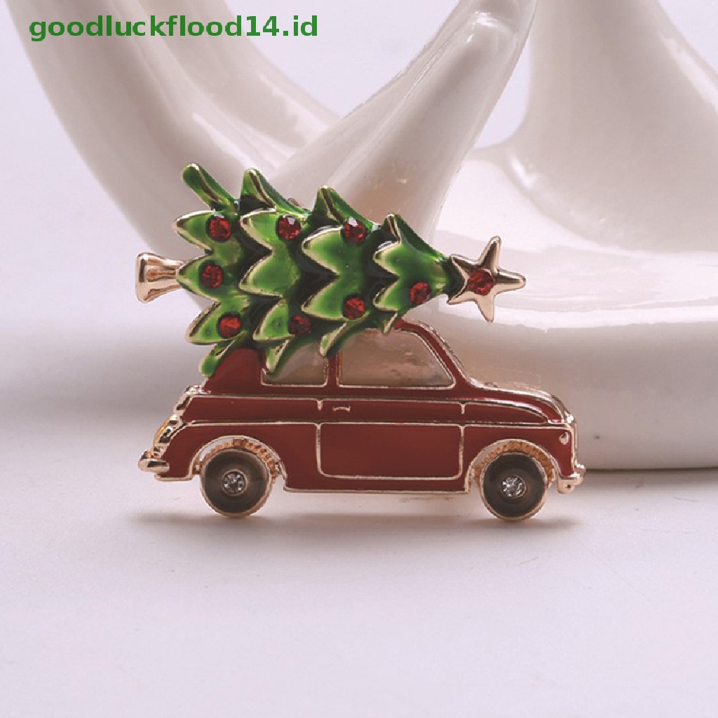 [GOOGFOUR] Enamel Mobil Pohon Natal Bros Pin Wanita Fashion Perhiasan Hadiah Trendi Bros [TOP]