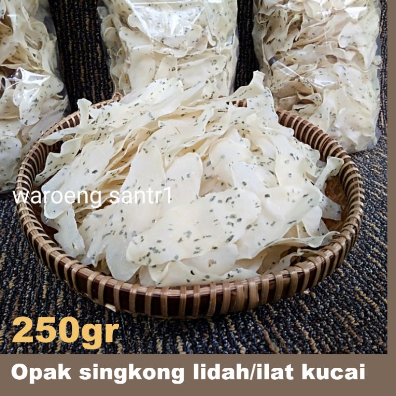 

Opak singkong getuk lidah ilat kucai wonosobo mentah empuk renyah siap goreng 250gram