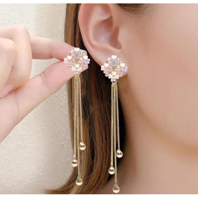 Anting anting panjang rumbai