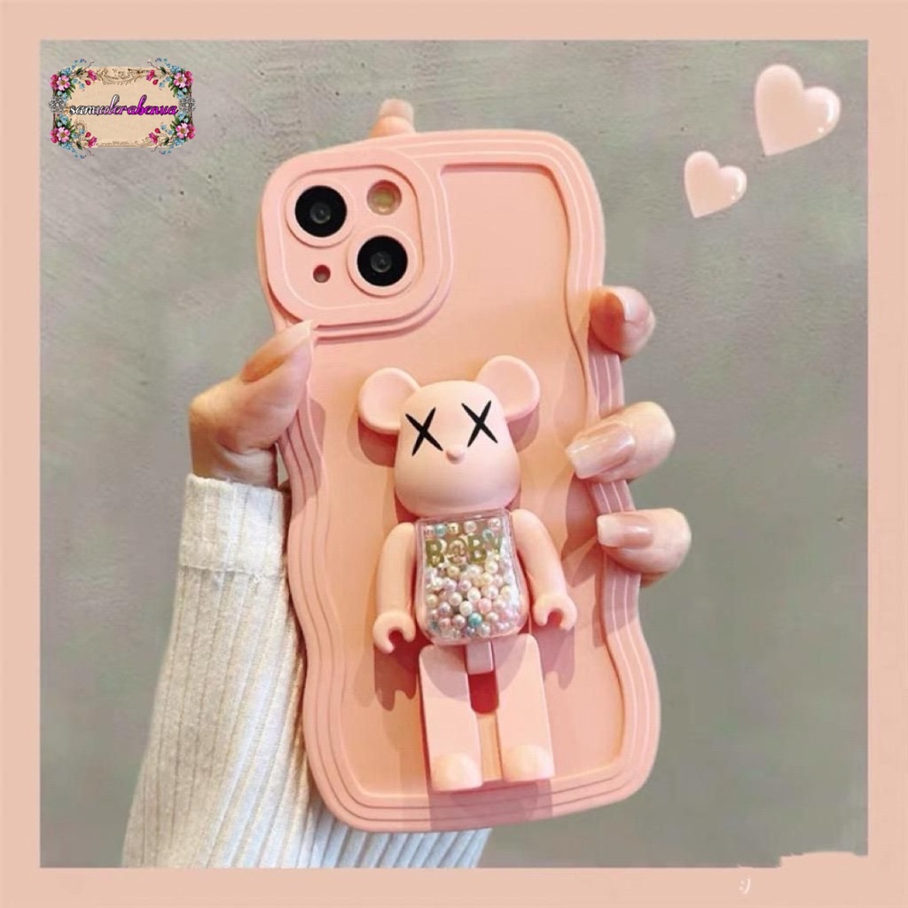 BK SOFTCASE SILIKON WAVE WAVY GELOMBANG WARNA STAND 3D KARAKTER FOR OPPO A3S A1K A5S A12 A7 A11K A15 A16 A17 A17K SB4617