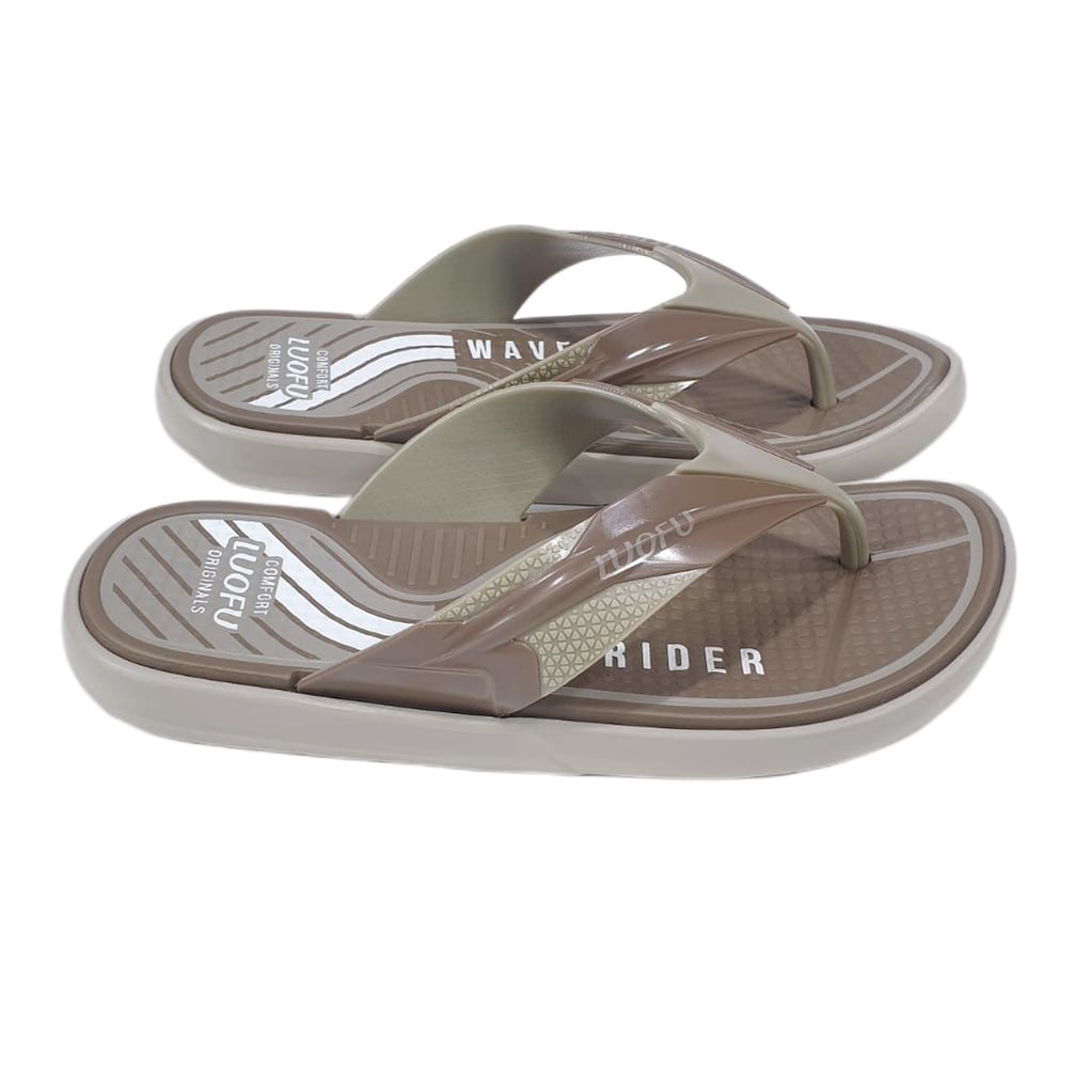 LUOFU ORIGINAL jelly sandal karet empuk murah jepit pria abg anak cowok import E6155TB-E42WB