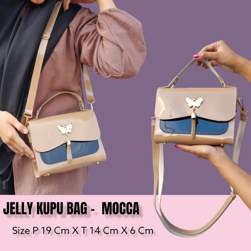 TAS SELEMPANG JELLY KUPU KUPU KOMBINASI WARNA RANDOM