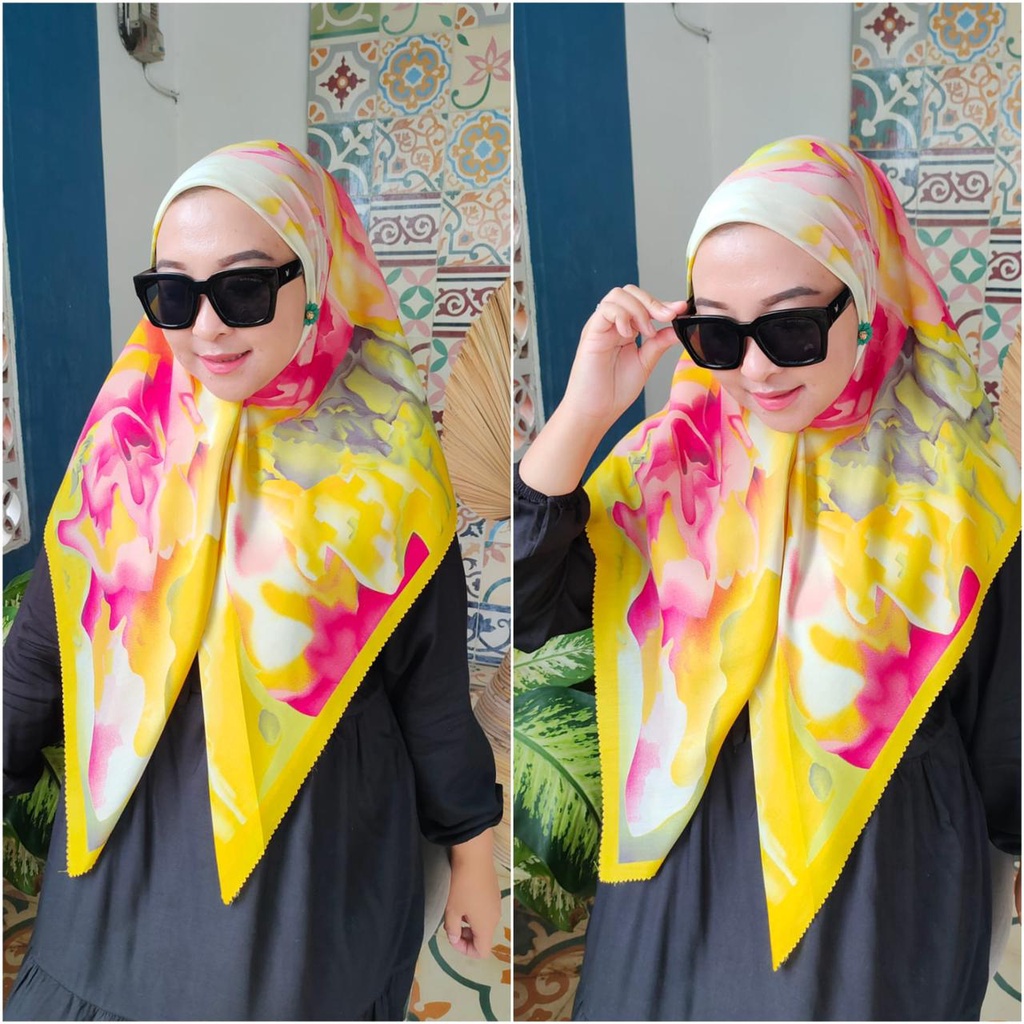 SADEAN HIJAB VOAL CANTIK TERBARU/DENAY MOTIF BUTTONS 65/HIJAB SEGI EMPAT