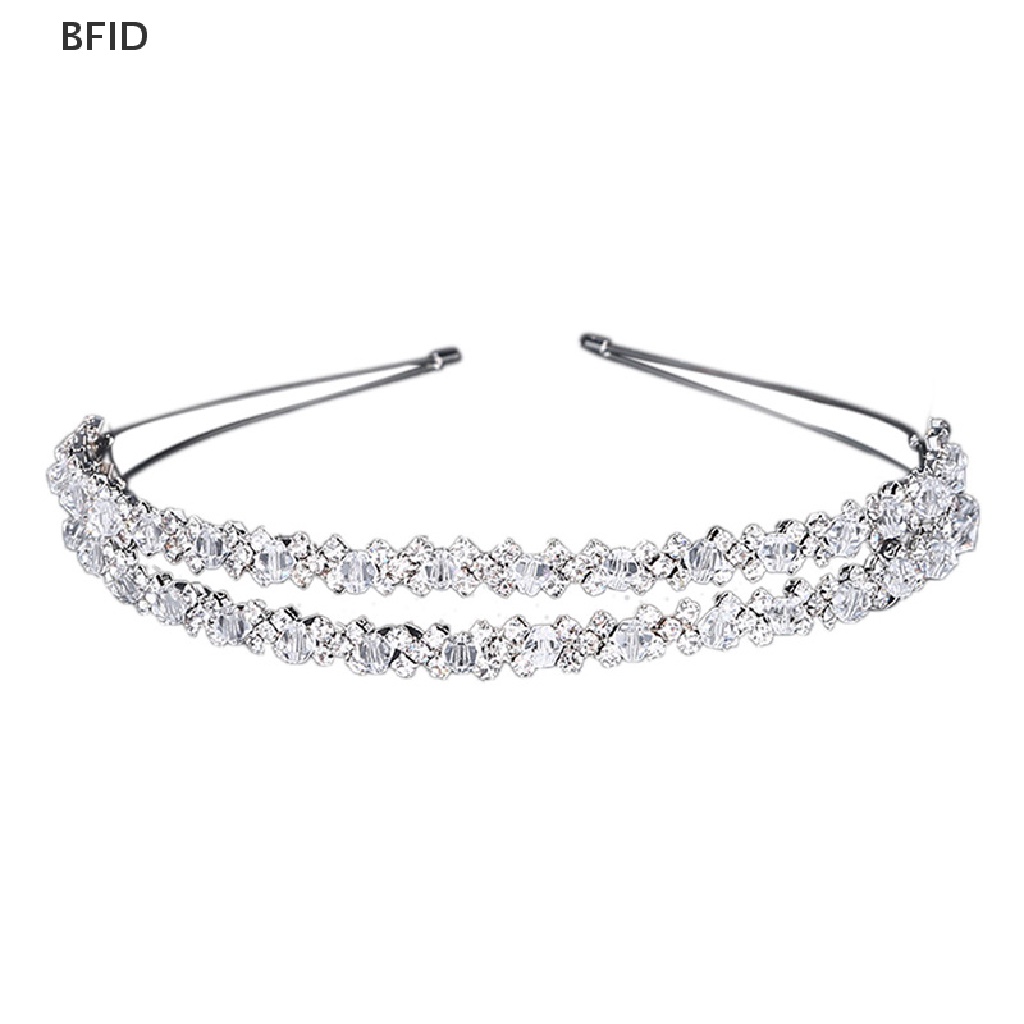 [BFID] Bando Pengantin Tiara Mahkota Pengantin Handmade Kristal Double Layer Wedding Hairband [ID]