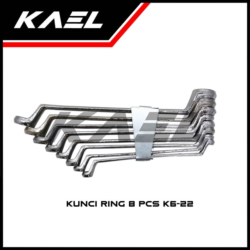 Kunci Pas Ring Set 8 Pcs Open End Wranch 6-7-8-9-10-11-12-13-14-15-16-17-18-19-20-22 Alat Perkakas Petukangan