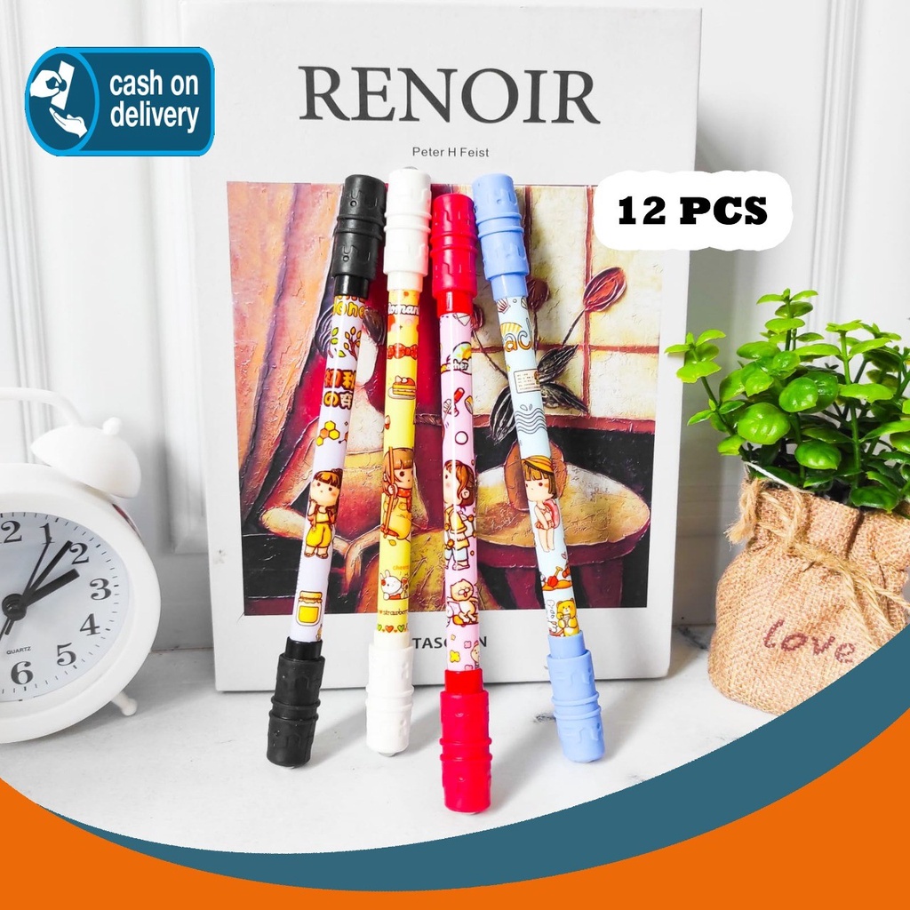 

SELUSIN PULPEN MAINAN PUTAR MAGNET CUTE GIRL ISI 12 PCS SPINNING ALAT TULIS BOLPOIN UNIK IMUT MURAH PEN GEL KARAKTER CEWE LUCU MURAH PENA