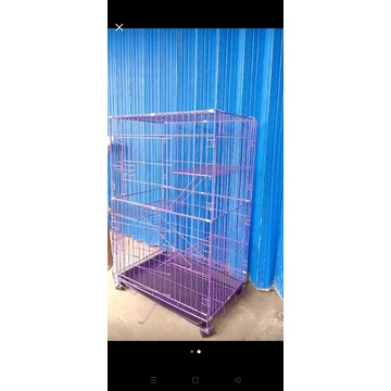 KANDANG KUCING SANGKAR ANJING TUPAI MUSANG TINGKAT 3 UKURAN 76x47x107 Free Roda 4 Pcs Hewan sangkar