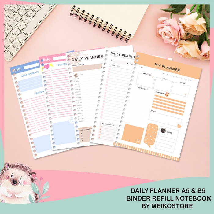 

Kertas [Dp] Loose Leaf Daily Planner/To Do List - Refill Binder A5 / B5