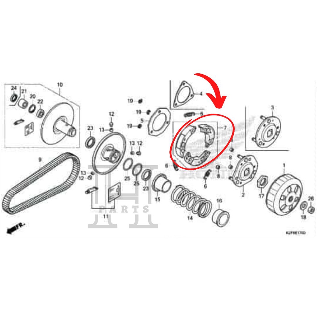 KAMPAS KOPLING GANDA WEIGHT SET CLUTCH SCOOPY ESP K2F 22535-K2F-N00 ASLI ORIGINAL AHM HGP HONDA