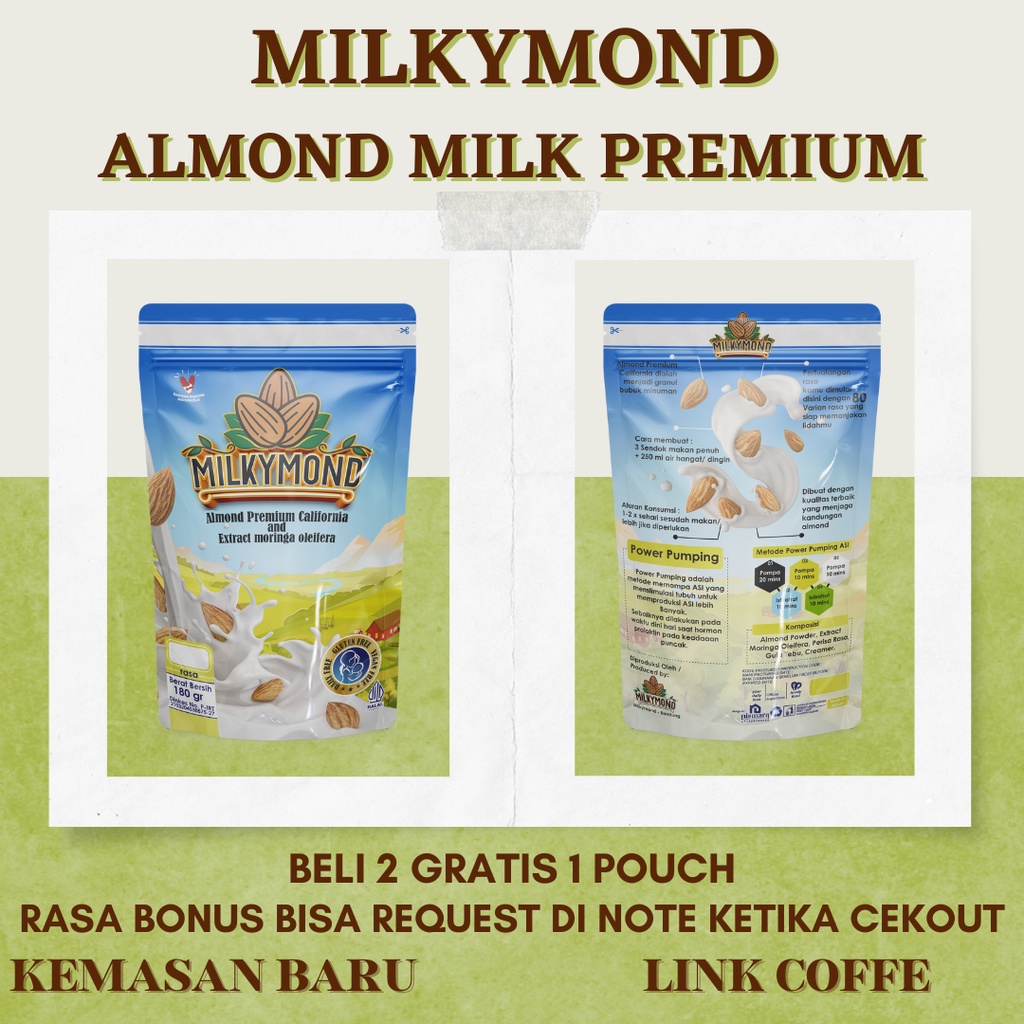 [BELI 2 GRATIS 1] Asi Booster Milkymond Almond Powder Milk Premium Almond California Variant Kopi Coffe Coffee