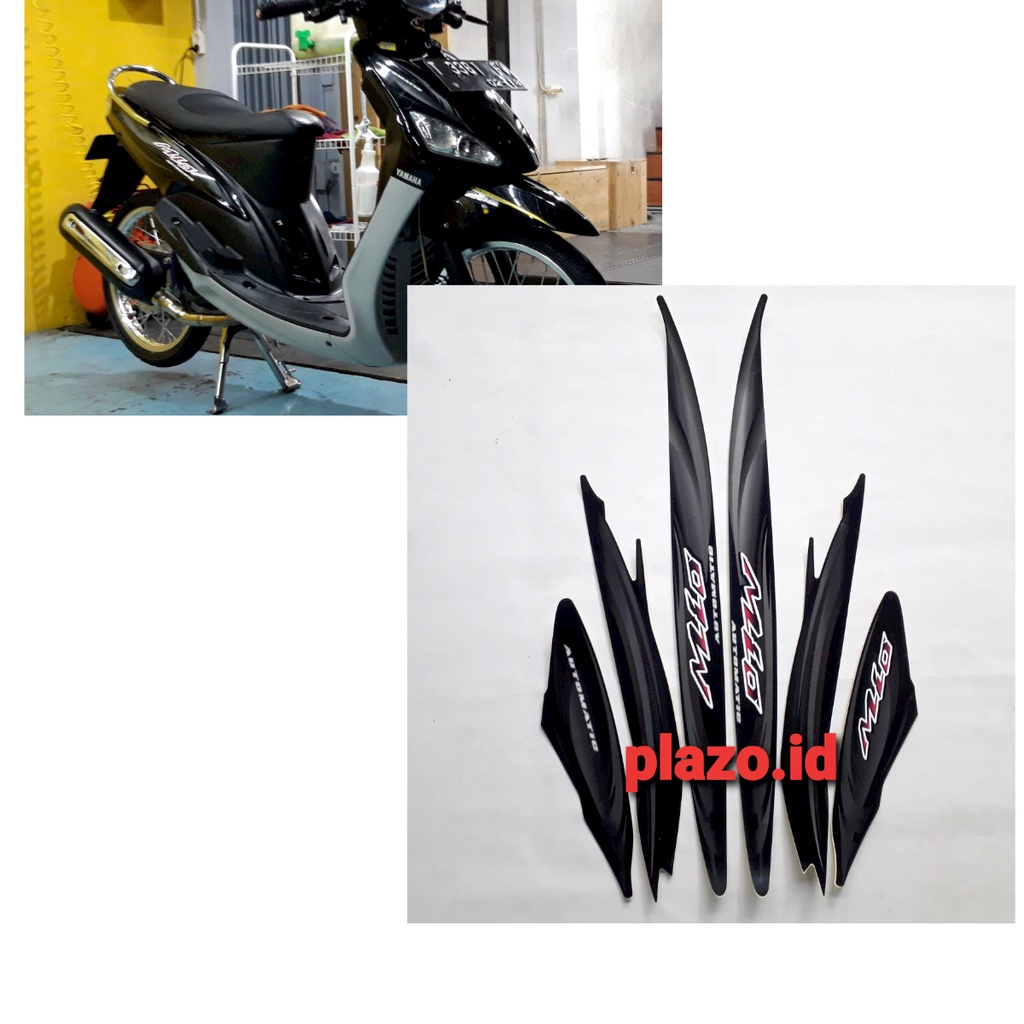 striping stiker body motor yamaha mio sporty 2007 std full hitam