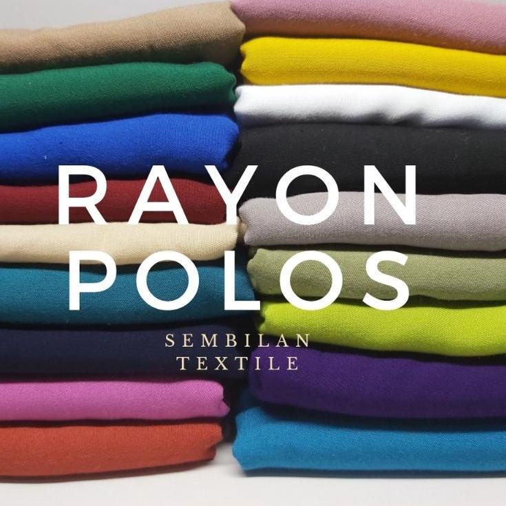 Terlaris BAHAN KAIN RAYON POLOS PREMIUM ECERAN 0,5 YARD BUKAN METERAN (100% RAYON) TIDAK BERBULU, TI