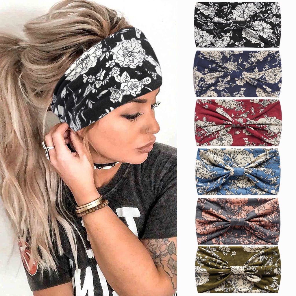 Caliloops Bando Bandana Headband Lebar Korea Motif Wanita Dewasa Anika