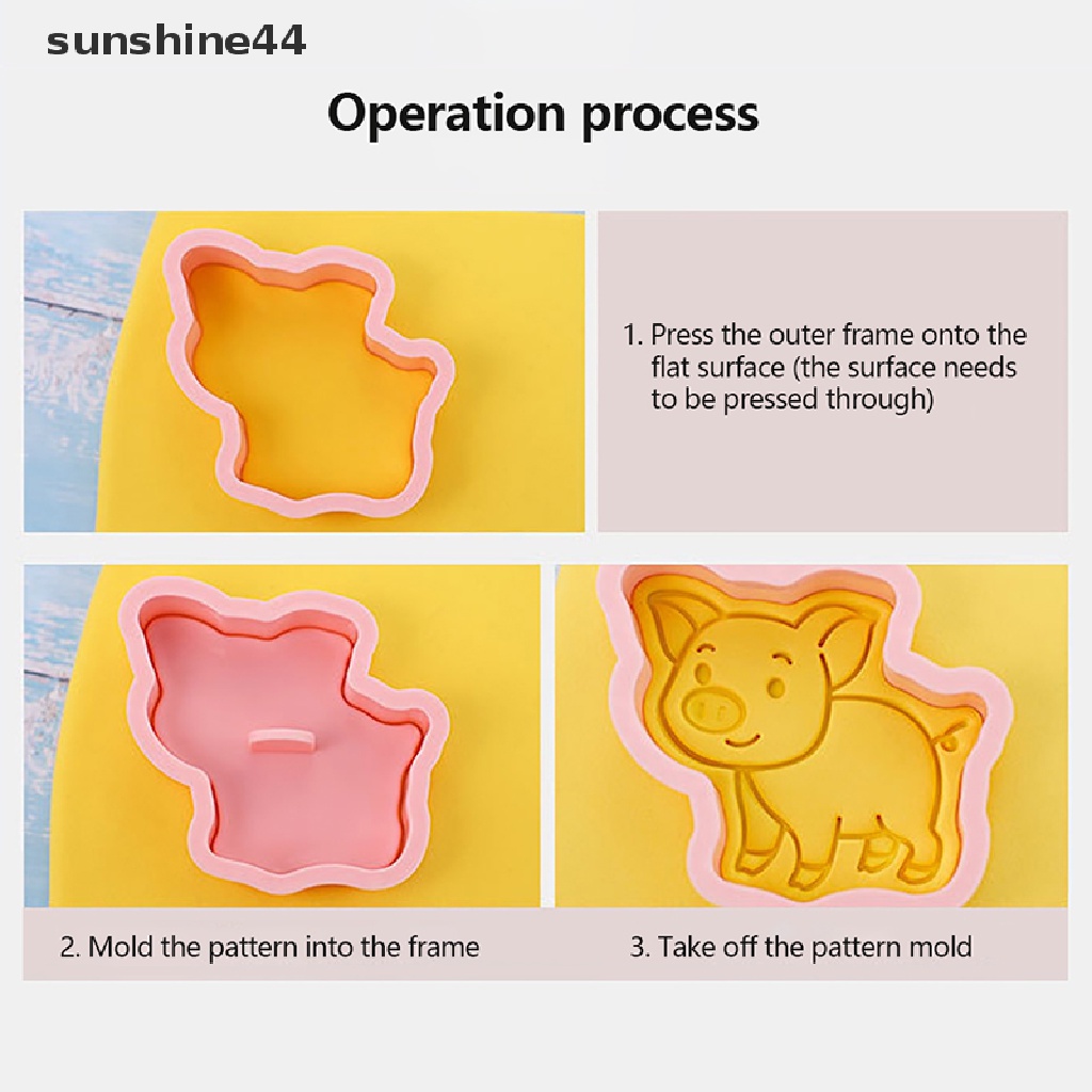 Sunshine 8Pcs/Set Kartun Hewan Pertanian Cookie Cutters Farm Party Cake Decorag Cetakan.