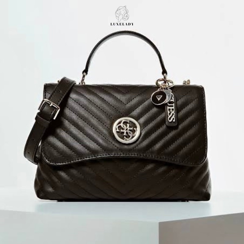 GUESS BLAKELY TOP HANDLE FLAP BAG / TAS WANITA / TAS SELEMPANG - Black