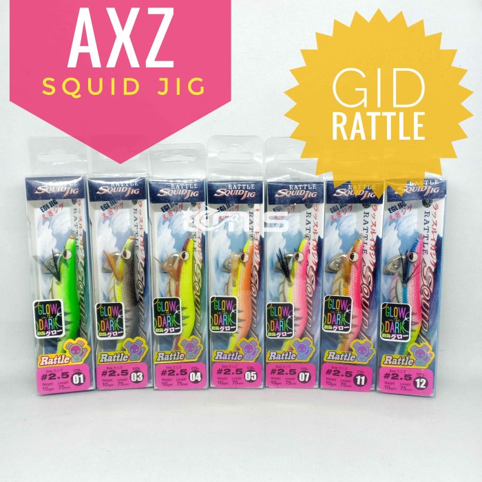 DISKON Umpan Cumi AXZ 2.5 Luminous RATTLE Egi Squid Jig Kapela MURAH