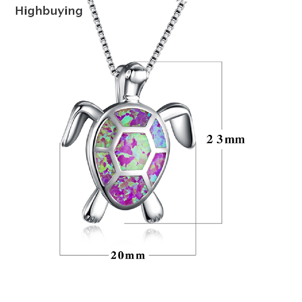 Hbid Lucu Api Opal Sea Turtle Pendant Choker Rantai Kalung Wanita Perhiasan Hadiah Glory