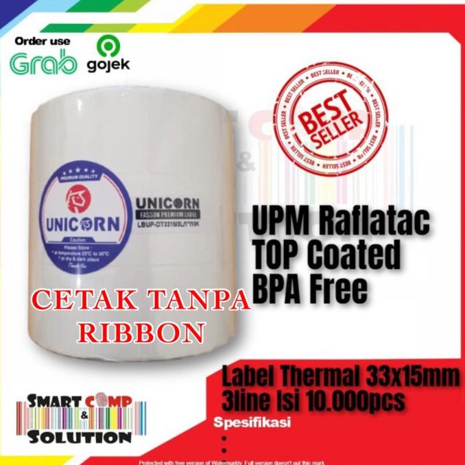 

Label Barcode Thermal 33X15mm 3Line Kertas Stiker Label 33x15 @10.000 HOT PROMO