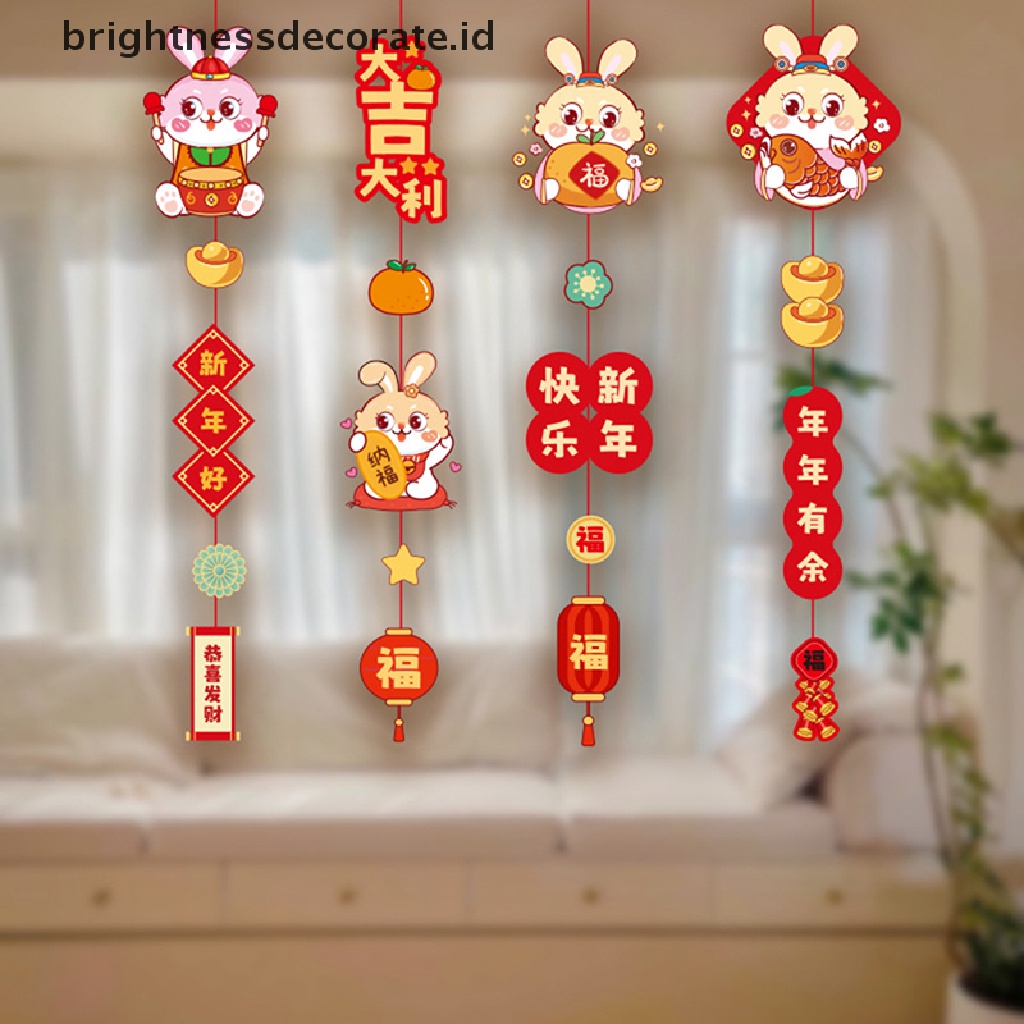 [Birth] 4pcs/set Imlek2023 Rabbit Cute Bunny String Decor Liontin Gantung [ID]