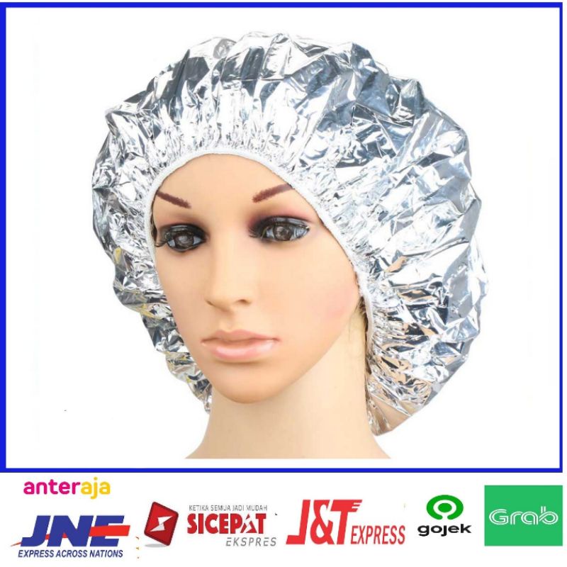 shower cap penutup rambut alumunium foil