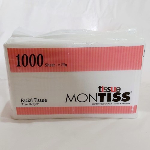 Montiss Facial Tissue 1000 Sheets / MONTISS 1000 Sheets Facial Tissue Tissu Tisue montis Tisu wajah 1000 sheet 2 Ply