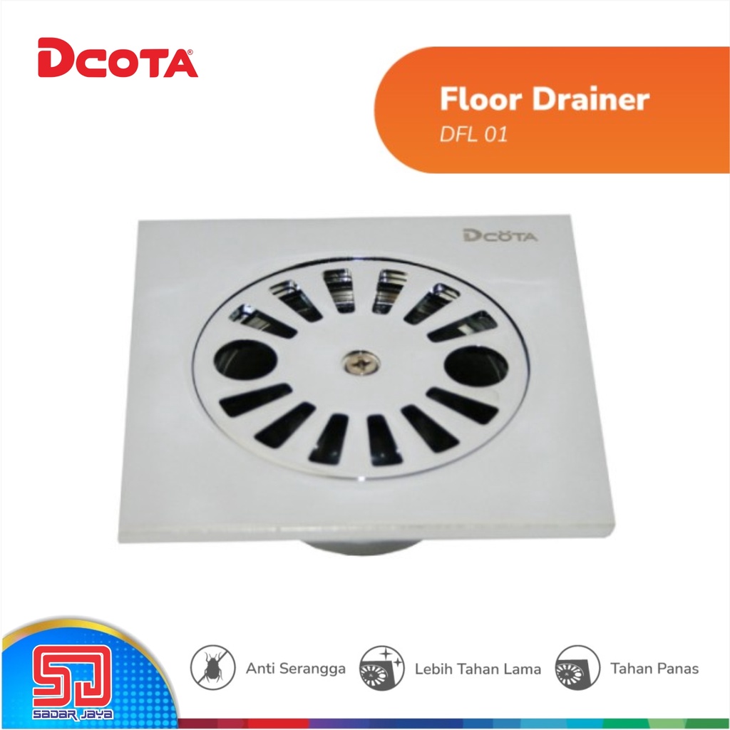 DCOTA DFL 01 Floor Drain Stainless Steel Saringan Got Pembuangan Air Drainer 1 1/2&quot;