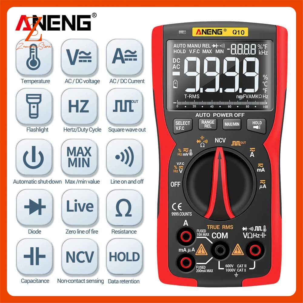 Alat Ukur Listrik Digital Multimeter Voltage Tester ANENG Q10-Merah