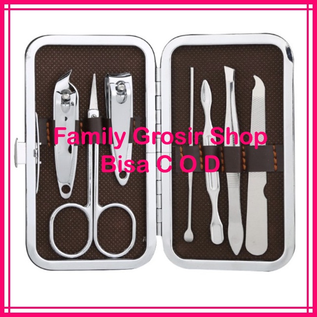 Dompet Manicure Set 7in1 Pedicure Set Perlengkapan Gunting Kuku Isi 7