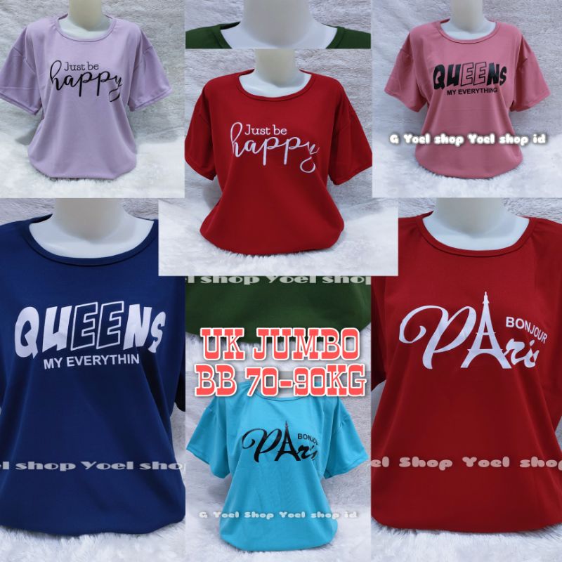 Kaos wanita Jumbo XXL motif bunga / Baju atasan wanita murah