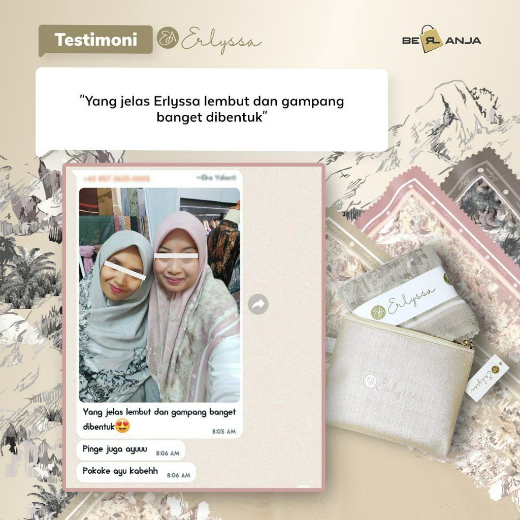 JILBAB SEGI EMPAT ERLYSSA EDISI HOLY JOURNEY SCARF HIJAB VOAL LASER CUT ERLLYSA