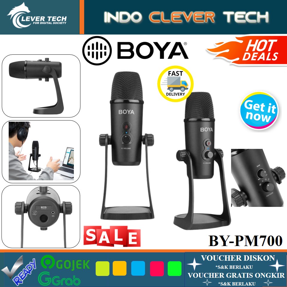 Boya BY-PM700 USB Condenser Microphone Profesional Record Sing Podcast