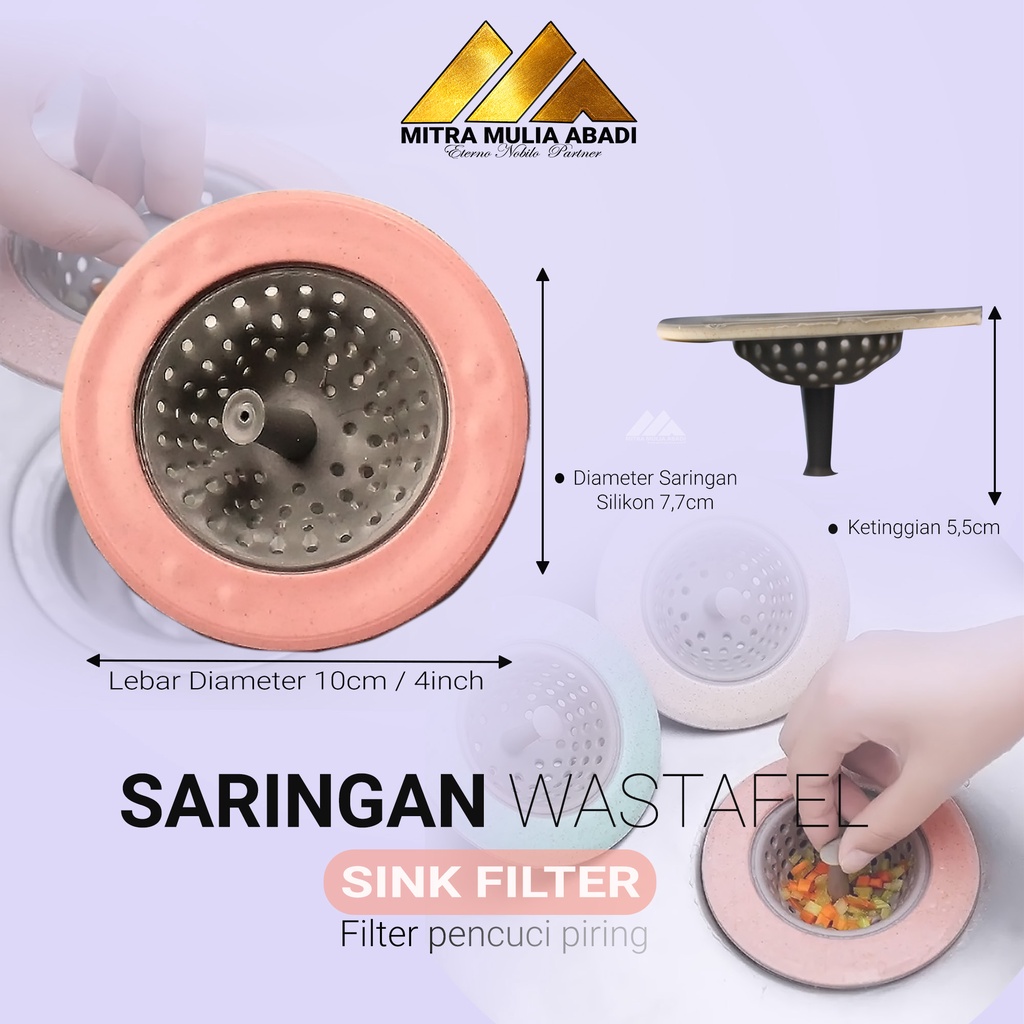 Saringan Wastafel Silikon Bak Dapur Tempat Lubang Saluran Cuci Piring Karet Anti Sumbat Kitchen Sink