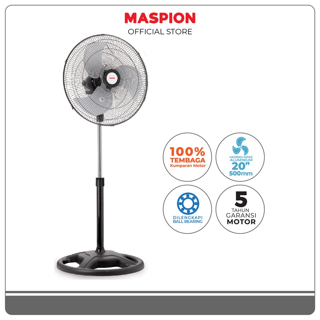 Maspion Power Stand Fan Kipas Angin Berdiri 20 Inch PW-502 S