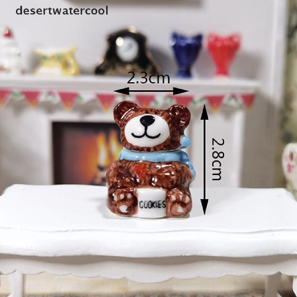 Deid1: 12rumah Boneka Miniatur Keramik Candy Jar Botol Permen Model Boneka Dekorasi Mainan Martijn