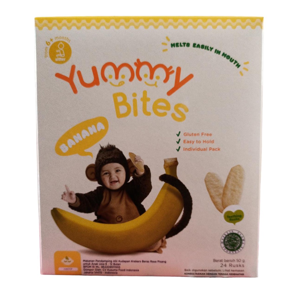 Yummy Bites Baby Rice Crackers / Yummy Bites Baby 50gr - 6 bulan+