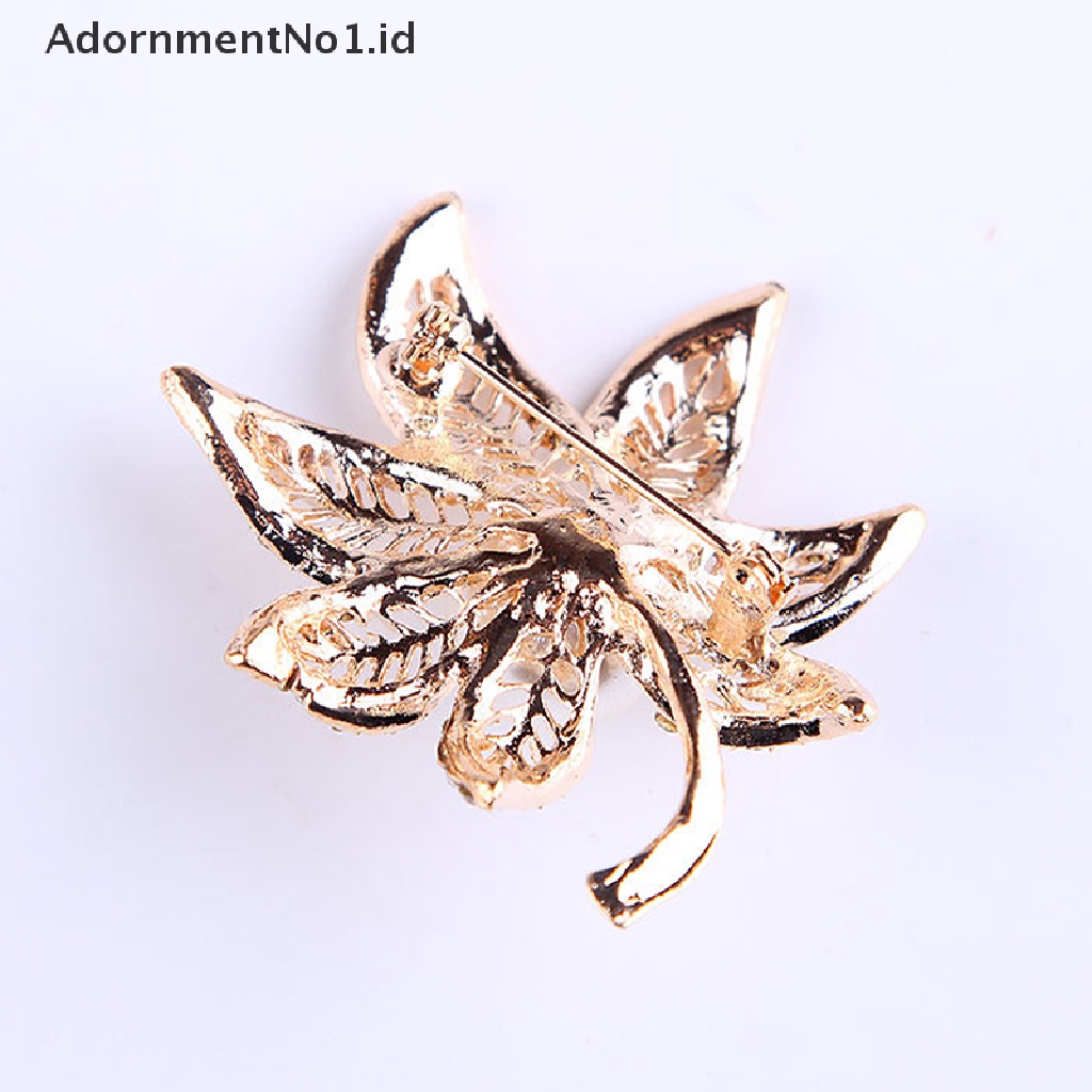 [AdornmentNo1] Bros Bunga Daun Maple Mutiara Brooch Pin Untuk Wanita Buket Sweater Syal Pakaian Korsase Perhiasan Hadiah [ID]