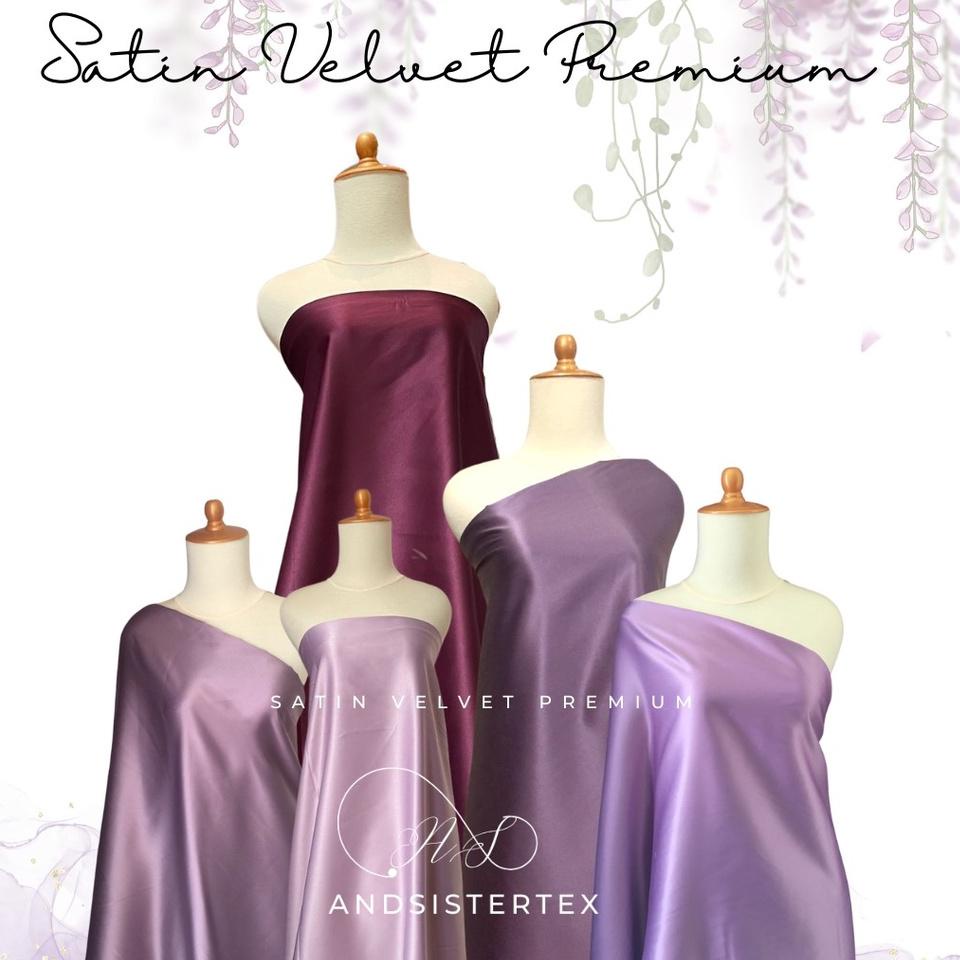 kode1s6Rg Bahan Kain Satin Velvet Premium Background Backdrop Warna Lilac Lebar 1.5 M