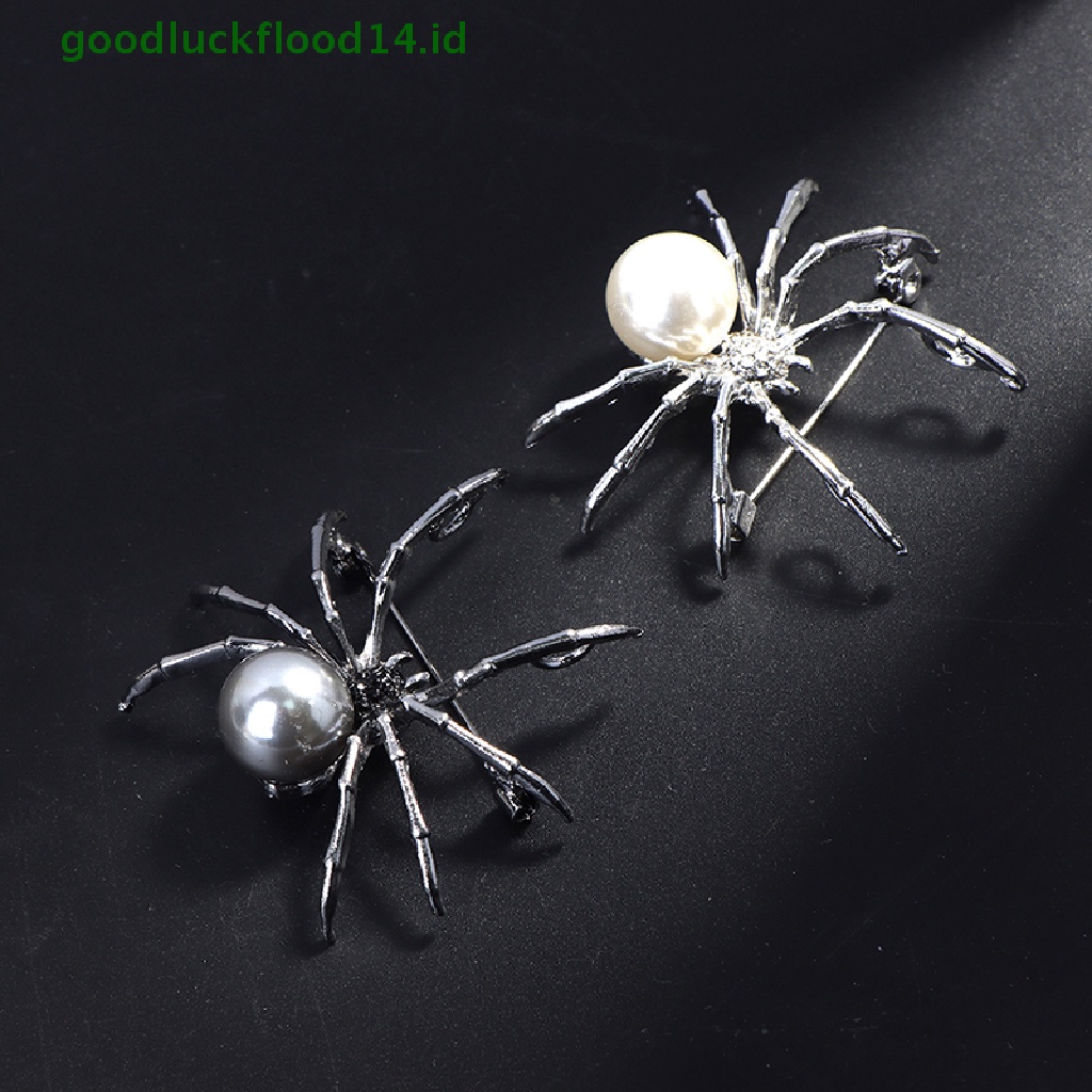 [GOOGFOUR] 1pc Spider Mutiara Bros Korsase Perempuan Hadiah Aksesoris Pria Fashion Perhiasan [TOP]