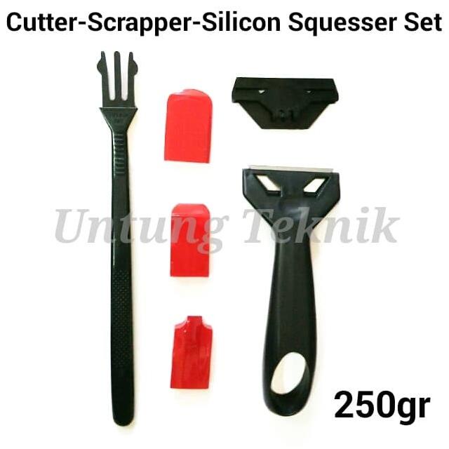 

Cutter - Scrapper - Silicone Squesser set - Alat bantu pasang lem sili untungt33 Juara